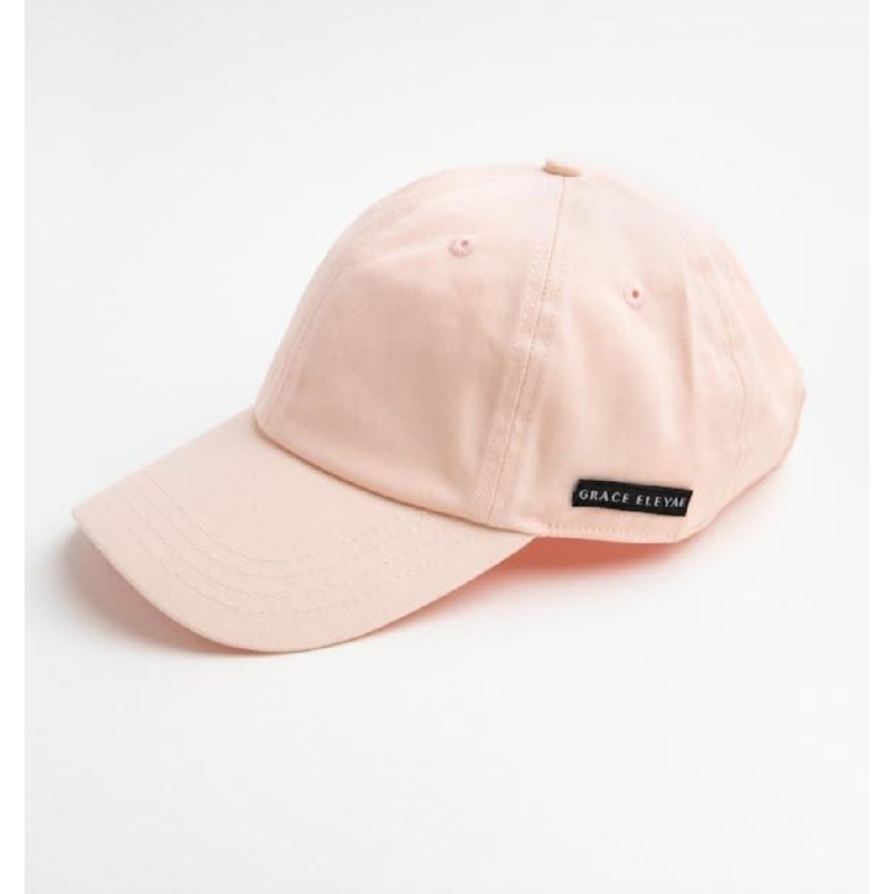 Grace Eleyae Pale Pink Baseball Cap with Black Logo Patch